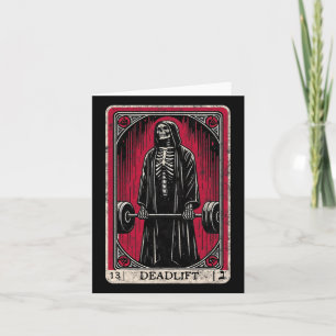 Carte Vintage Deadlift Skeleton Halloween Gym plaisanter