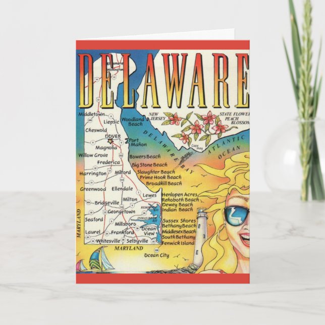 Carte vintage Delaware (Devant)