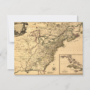 Carte Vintage des colonies américaines de Phelippe