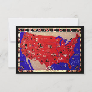 Carte vintage des États-Unis Changement d'adresse