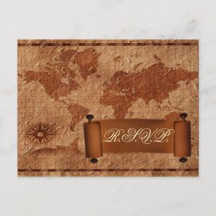 Carte vintage destination Mariage carte rsvp