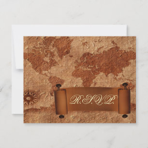 Carte vintage destination mariage cartes rsvp