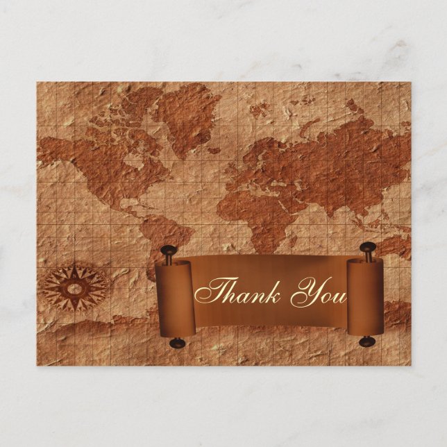 Carte vintage destination mariage ThankYou Cartes (Devant)