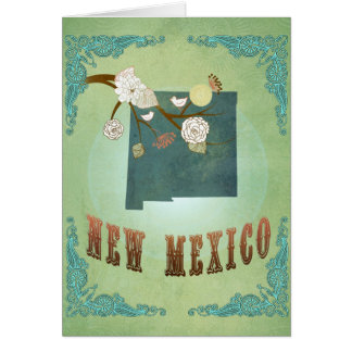 Carte vintage d'état du Nouveau Mexique - vert