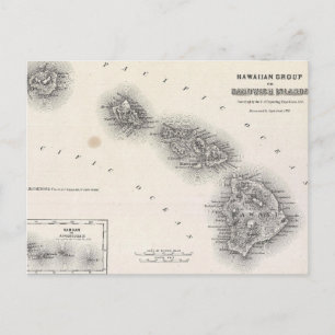 Carte vintage d'Hawaï et de la Nouvelle-Zélande (1