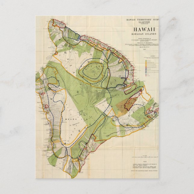 Carte vintage d'Hawaï Island (1906) (Devant)