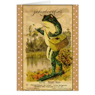 Carte vintage d'illustration de grenouille