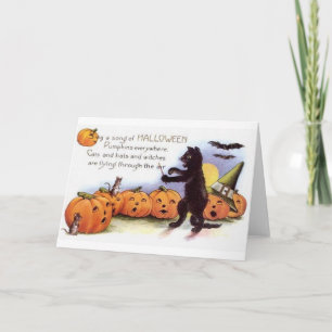 Carte vintage d'orchestre de chat noir de