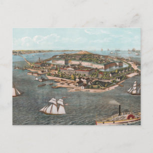 Carte vintage du Fort Monroe Virginie