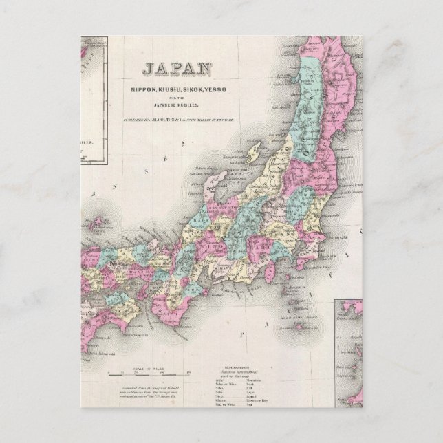 Carte vintage du Japon (1855) (Devant)