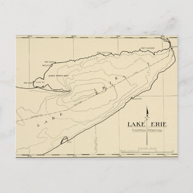 Carte vintage du lac Érié New York (Devant)
