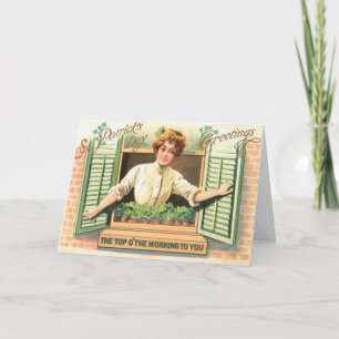 Carte vintage du matin de la Saint-Patrick Top O'