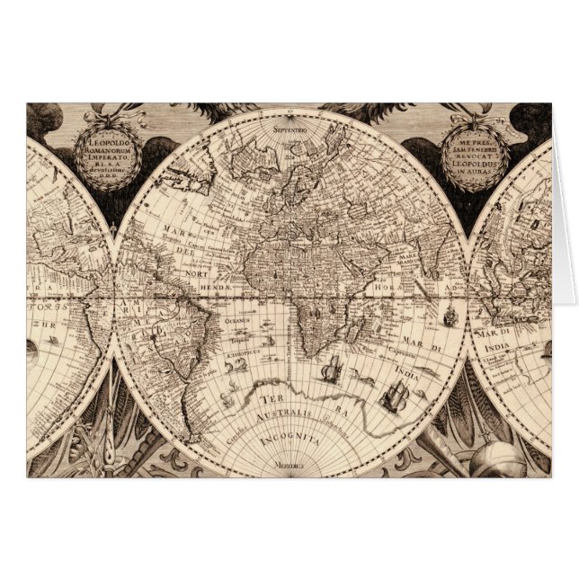 Carte vintage du monde (Devant horizontal)