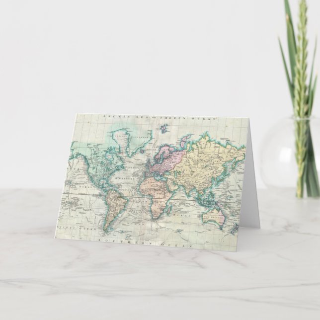 Carte vintage du monde (1801) (Devant)