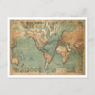Carte vintage du monde antique