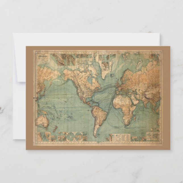 Carte vintage du monde antique (Devant)