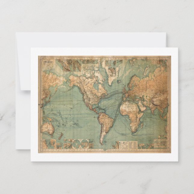Carte vintage du monde antique (Devant)