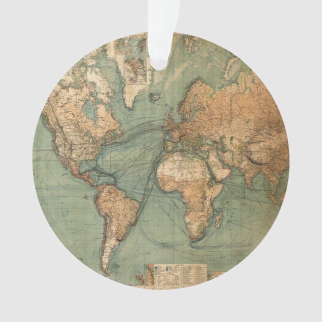 Carte vintage du monde antique (devant)