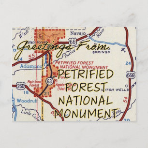 Carte Vintage du Monument national de la Forêt pét