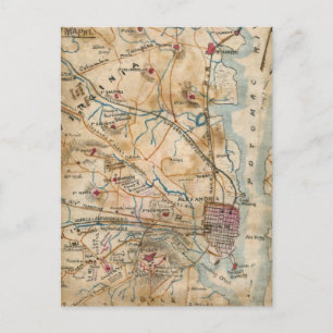 Carte vintage du nord-est de la Virginie (1862)