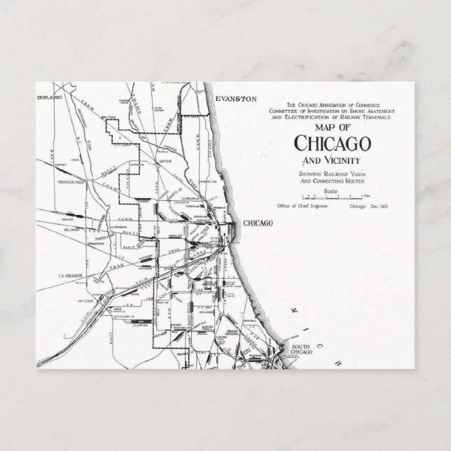 Carte vintage du réseau ferroviaire de Chicago (19 (Devant)