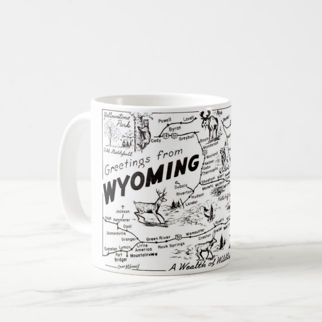 Carte vintage du Wyoming Mug (Devant gauche)