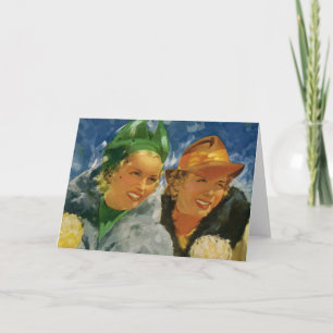 Carte Vintage Elegant et Stylish Femmes, Meilleurs Amis!