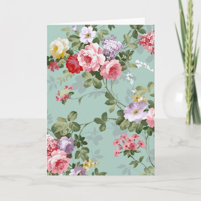 Carte Vintage Elegant rose Roses Motif (Devant)
