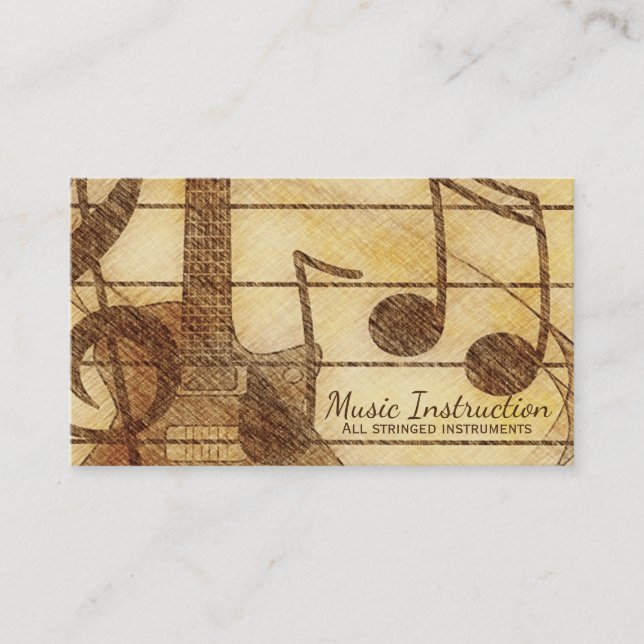 Carte vintage élégante d'industrie musicale de (Devant)