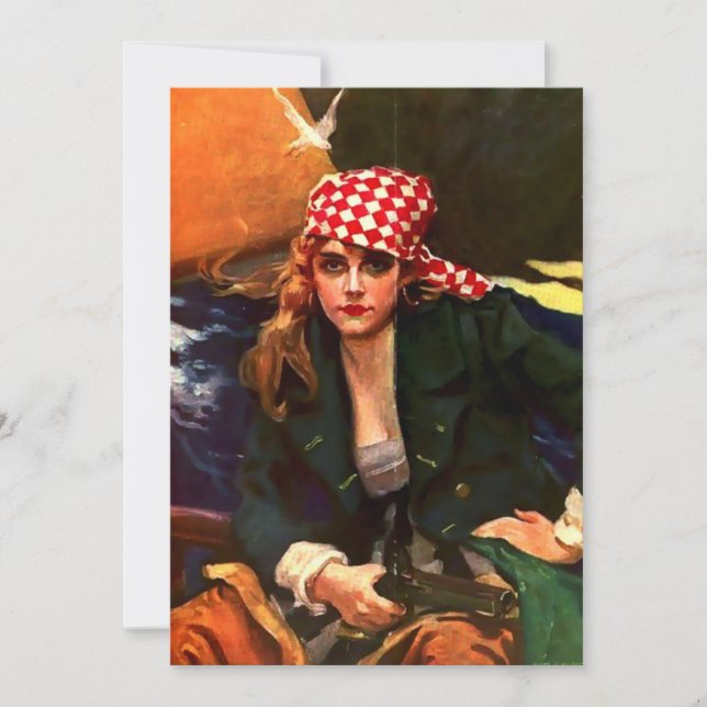 Carte Vintage Elle Pirate (Devant)