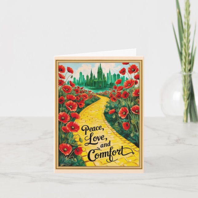 Carte vintage Emerald Poppy Hospice - Paix, Amour (Devant)