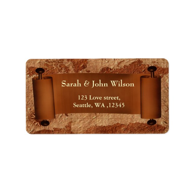 Carte vintage, étiquette d'adresse de retour (Devant)