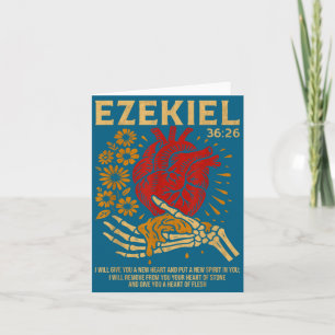 Carte Vintage Ézéchiel 36-26 Cœur de chair Verset bibliq