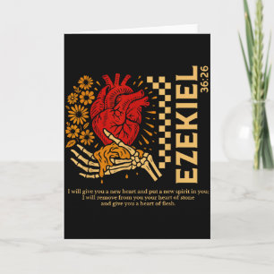 Carte Vintage Ézéchiel 36-26 Cœur de Chair Verset Bibliq