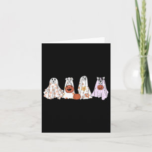 Carte Vintage Fantôme Chien Halloween heureux Amoureux d