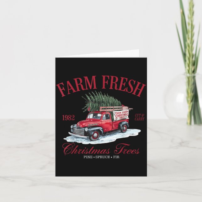 Carte Vintage Farm Fresh Christmas Trees Farmhouse Ckup  (Devant)