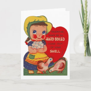 Carte vintage Farmer Girl Valentine's Day Card