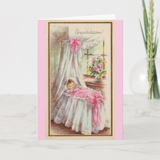 Carte Vintage - Félicitations à votre petite fille, (Devant)