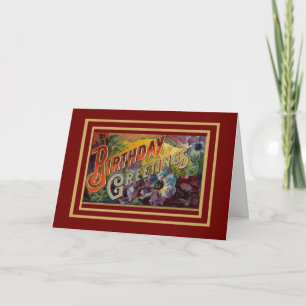 Carte Vintage Félicitations pour un Joyeux Anniver