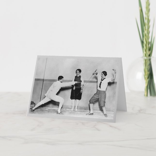 Carte Vintage Fencing Bout (Devant)