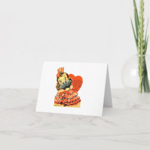 Carte Vintage Flamenco Girl Valentine