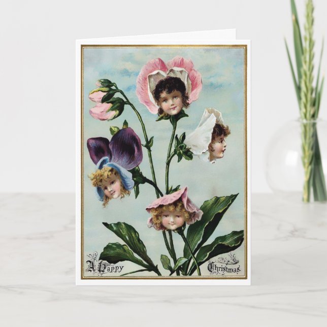 Carte vintage Fleur Victorienne (Devant)