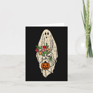 Carte Vintage Floral Fantôme mignonne Costume Halloween