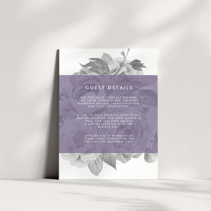 Carte vintage Floral Guest Violet