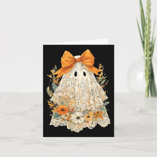 Carte Vintage Floral Halloween Automne Fille Fantôme Lac