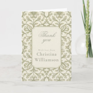 Carte Vintage Floral Thank You Elegant Botanical custom
