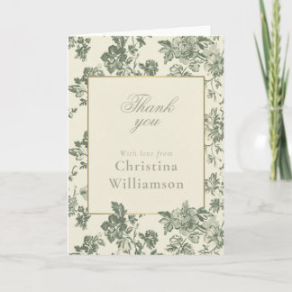 Carte Vintage Floral Thank You Elegant Botanical custom