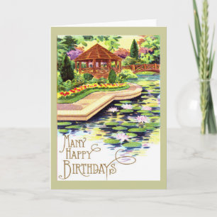 Carte Vintage Flower Garden Birthday