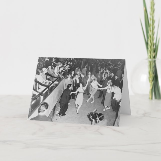 Carte Vintage - Foule de jitterbugging (Devant)