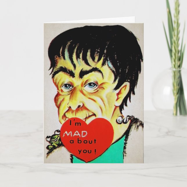 Carte vintage Frankenstein Valentine's Day Card (Devant)